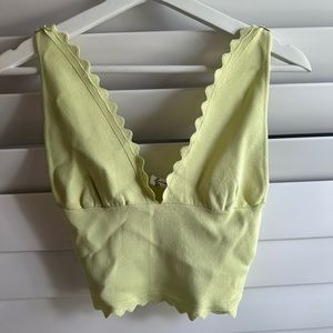Free People Wavy edge crop tank